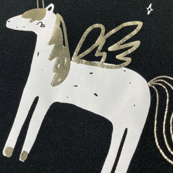CAT & JACK Black Unicorn Sweater Medium - Picture 2 of 5